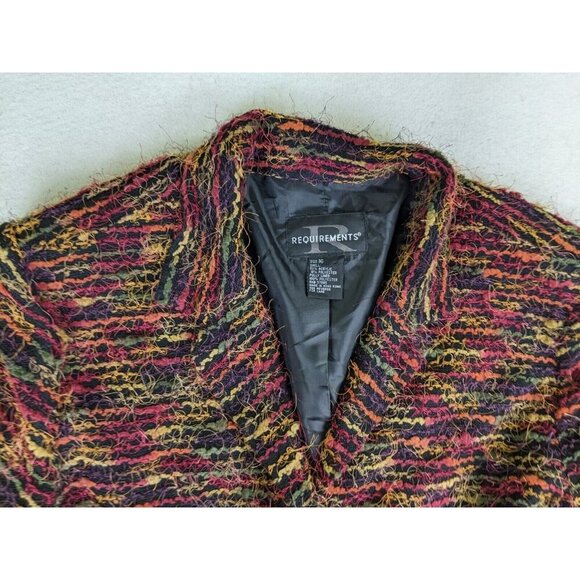 Requirements Women's Blazer Size 16 Red & Orange Fuzzy Textured Jacket - Picture 5 of 11